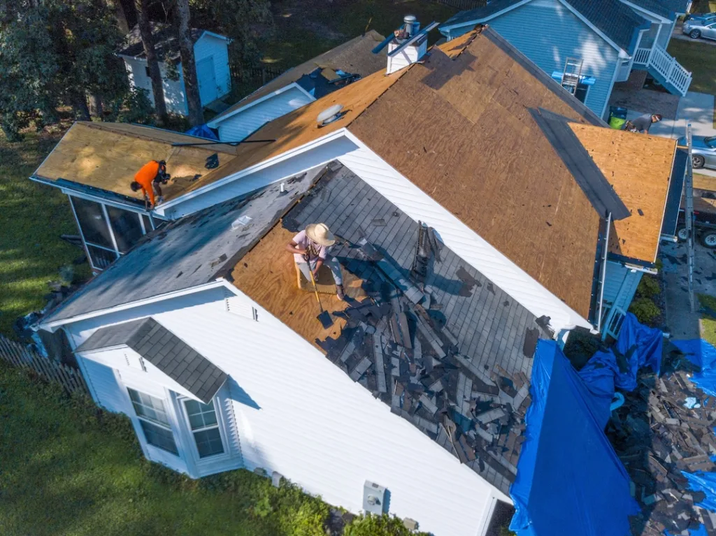 Residential Roofing Contractor on a Roof