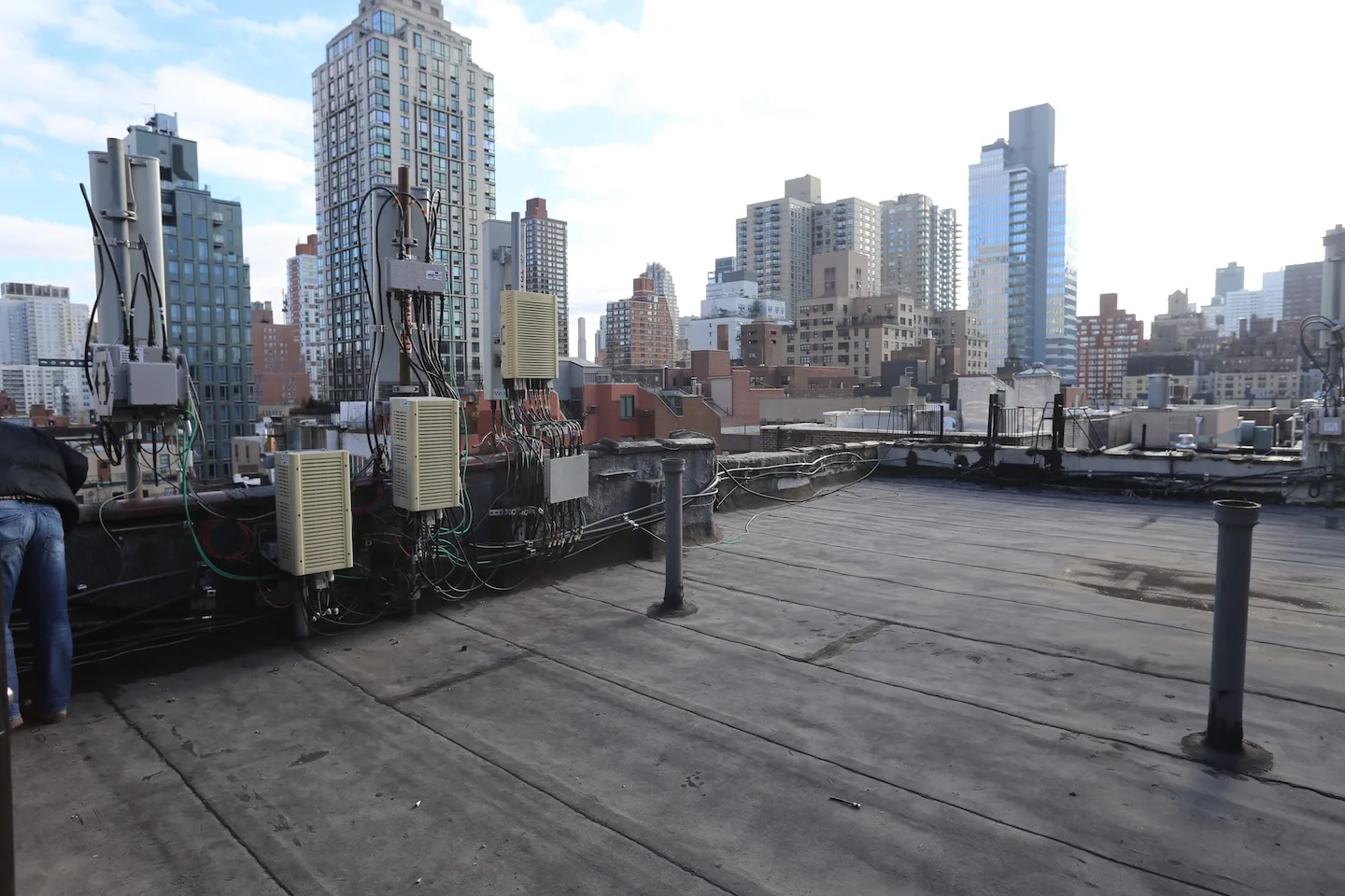 These are photos of a rooftop in New York City.
